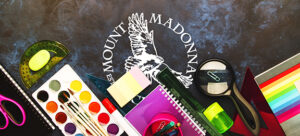 Back to school background with space for text, notebooks, pens,